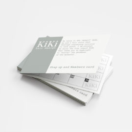 KiKi様（美容室）の2つ折り店舗カードを制作しました