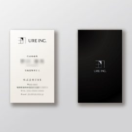 デザイン制作事例：福岡市株式会社URE様の名刺をデザインしました。